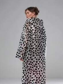1pc Women'S EVA Fashionable Leopard Print Raincoat - Lightweight, Portable, All-Season High Quality With Adjustable Hood, Full Coverage Leopard Print Raincoat For Cycling, Camping, Travel, Outdoor Activities, Easy-Clean Outdoor Rain Gear, Raincoat For Women, Quality Raincoat For Women