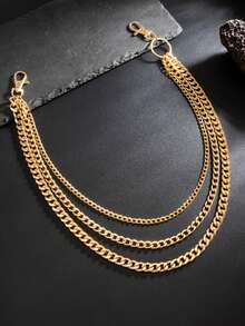 1pc Minimalist Multi-Layer Chain Belt, Gold Color Waist Accessory, Suitable For Men And Women, Daily, Party, And Date Wear, Gift Jewelry - Multicolor - View 5