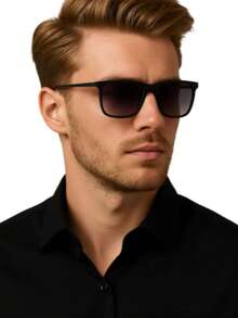 Fashionable Men's Glasses For UV400 Protection - 黑色 - 查看 3