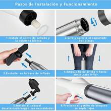 LLXXM Kit Destapador de Baño 8 en 1 de Acero Inoxidable, Incluye Desatascador Inflable para Inodoros, Tuberías de Cocina y Lavabos + Guantes de Limpieza Gratis - blanco - Ver 1