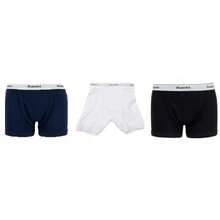 SET 3 PIEZAS Bóxer adolescente algodón premium corte clásico colores básicos fáciles de combinar frescos transpirables cómodos ropa interior juvenil - Multicolor - Ver 2