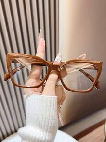 1副聚碳酸酯（PC）女士猫眼框老花镜，Y2K休闲日常时尚必备，适合阅读书籍和使用智能手机 - 白色 - 查看 23