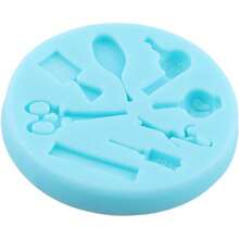 Scissors Hair Tools Fondant Silicone Molds Cake Decoration Cupcake Topper Chocolate Candy Gum Paste Polymer Clay - Style a - View 7