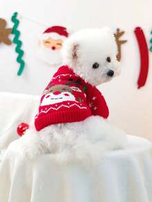 1 Piece Pet Sweater, Dog And Cat Sweater For Small Dogs, Cute Dog Sweater, Reindeer Christmas Design, Warm & Comfortable For Small Dogs In Autumn/Winter