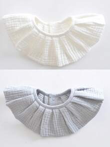 Bộ 3/5 chiếc yếm vải cotton muslin trơn màu ngẫu nhiên cho trẻ sơ sinh, yếm chống dãi cho trẻ sơ sinh - Nhiều màu - Xem 5