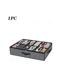 1pc - Large Capacity Bed Bottom Shoe Storage Box Transparent Packaging Storage Box Foldable Non-Woven Fabric Grid Storage Shoe Box With Lid Foldable Dustproof Storage Shoe Box - Multicolor - View 10