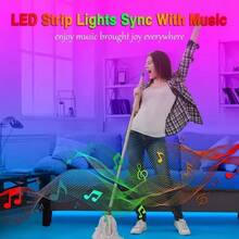Smart RGB LED Strip Lights,5050 RGB Led Lights, USB Port,Dimmable,Synchronized Color Changing Music Sync LED Lights Strip,Phone App Control LED Rope Lights For Bedroom - Multi-color light - View 3