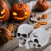 EstiloCiieeo 2 Uds RéPlica De CráNeo Humano De SimulacióN Falsa Estatua De CráNeo Humano Cabeza De Esqueleto De PláStico Para DecoracióN De HalloweenVersióN Mejorada - 1 - Ver 6