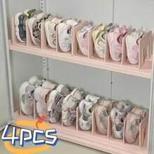 2/4 pezzi Portascarpe in stile nordico semplice, mobiletto portascarpe domestico con ripiani a strati, organizer portascarpe, portascarpe salvaspazio da interno, divisore per ripiani - Rosa - Visualizzare 1