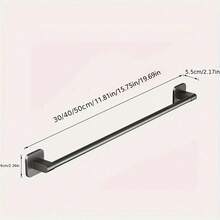 No-Drill Towel Bar Wall Mounted Storage Rack, Bathroom Towel Single Rod Organizer, Toilet Paper Hol - Multicolor - View 3