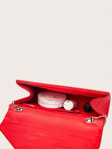 Ladies' Diamond Jewelry Sparkling Luxury Rhinestone Jewelry Set Sparkling Necklace Earrings Bracelet Set Personalized Satin Folded Silk Handbag Sparkling Hot Diamond Flip Cover Envelope Bag Handbag Handbag Handbag Fashion Banquet Bag - Red - View 9