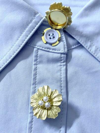 2 件衬衫纽扣套花形袖扣套花朵袖扣夹纽扣适用于礼服婚礼礼服装饰纽扣服装配饰礼品