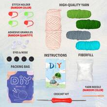 Kit de tejido de tortuga, kit de ganchillo Conjunto de manualidades de animales positivos con tutorial paso a paso, idea de regalo perfecta para entusiastas de las manualidades (accesorios en color aleatorio) Kit de ganchillo Amigurumi con manual de instrucciones y enseñanza en video