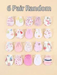 3 件装婴儿手套防抓手套婴幼儿柔软手套适合 0-12 个月男童女童 - 彩色 - 查看 5