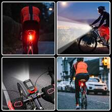 Luces para Bicicleta 2 en 1 con Ciclocomputador con GPS, LED Recargables con Luz Trasera, Linterna de  Impermeable para Bicicleta de Montaña y Carretera,Registra Velocidad,Distancia y Tiempo - 1 - Ver 10