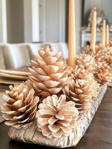 30/10 piezas Decoraciones de piñas de pino doradas artificiales para Navidad, decoraciones de árbol de Navidad con piñas, piñas de pino doradas artificiales, piñas de pino simuladas para Navidad, adecuadas para manualidades, coronas navideñas y decoraciones, apropiadas para el hogar y fiestas