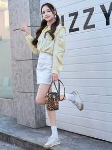 Leopard Print Crown Tassel Decor Lightweight Phone Pouch - Multicolor - View 10