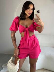 Women Two-Piece Outfits - 粉色 - 查看 3