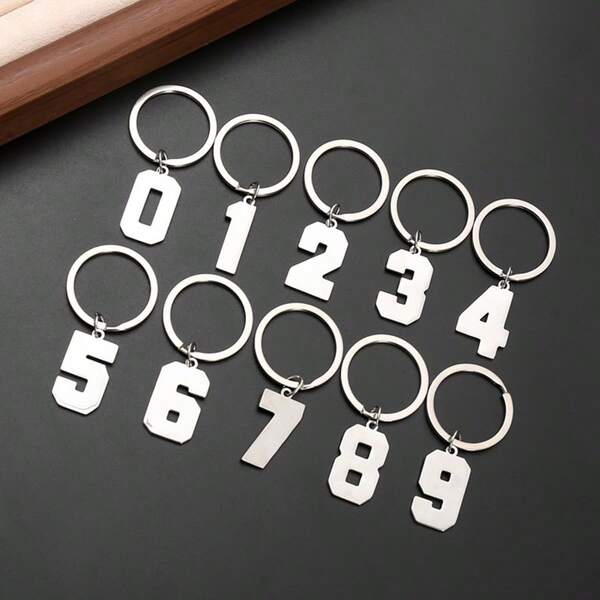 1 Pieza Llavero con Números del 0 al 9/Dije de Bolso con Números Árabes/Juego de Llaveros/Regalo para Mujeres/Regalo de Navidad