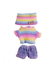 [Solo ropa] Conjunto de ropa intercambiable talla grande vendido de 17 CM, llavero colgante de muñeca de 1ra/2da/3ra generación para muñeca de peluche , conjunto de suéter de moda (muñeca y zapatos no incluidos) - Multicolor - Ver 9