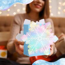 Set de 5 piezas/10 piezas, bolsa de regalo con diseño de copos de nieve, bolsa de papel con copos de nieve, bolsa de regalo para recién nacidos, baño de princesa, holográfica azul, para dulces y aperitivos con asa, para suministros de fiesta de cumpleaños y maravillas - Multicolor - Ver 4