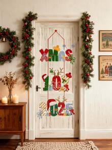 2 pezzi - Decorazione natalizia per appendere alla porta, Buon Natale 2025 Appendino per porta, Decorazione perfetta per la famiglia a Natale, Decorazione festiva per parete e portico, Striscione natalizio appeso, Decorazione da parete per feste di Natale, Decorazione per tenda della porta di Natale, Decorazione natalizia per la casa, Regalo di Natale