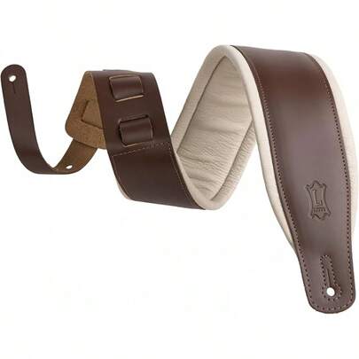 Levy's Leathers - Correa de piel para guitarra de.6 de ancho con acolchado de espuma y respaldo para prendas; color negro (M26PD-BLK)
