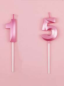 1 件贝壳形状生日蜡烛，数字 0-9 蜡烛，适用于生日派对蛋糕装饰，返校情人节 - 粉色 - 查看 20