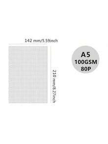 1 包 80 张/160 页补充笔记本纸（网格/方格），100g 厚奶油色点线纸，3 种尺寸可选：A6（6 孔，105 * 170mm/4.13 * 6.69 英寸）、A5（6 孔，142 * 210mm/5.59 * 8.27 英寸）、B5（9 孔，182 * 255mm/7.16 * 10 英寸） - 網格80張160頁(100gsm) - 查看 3