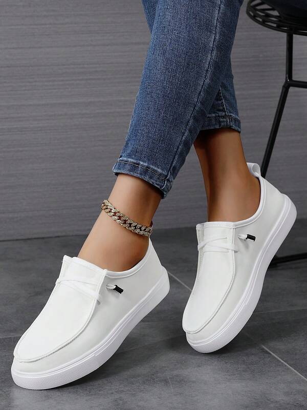 Women's 2025 New Casual Comfortable Fashion Sneakers - Breathable, Stylish High Street Slip-On Shoes With Elastic Band, Suitable For All Seasons, Round Toe, PU Leather Upper, EVA Sole, Versatile For Women, Students, Outdoor, Lightweight And Durable