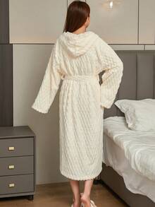 1 szt. szlafrok z kapturem z polaru koralowego w kolorze żółwia, miękki i wygodny, chłonny, idealny do użytku domowego