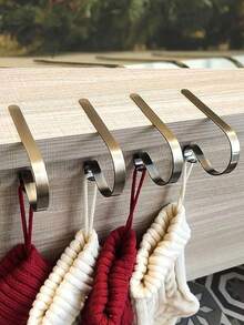 1 pieza Soporte dorado para calcetín de Navidad, ganchos para chimenea, ganchos antideslizantes para decoración del árbol de Navidad, adecuado para colgar decoraciones navideñas, ganchos para calcetín de Navidad en la chimenea, decoración de fondo para fiesta