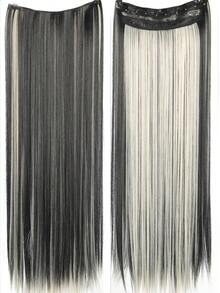 Clip In Hair Extensions 20-40 Inch Extra Long Straight Black Mixed Blonde Fake Hairpiece 5 Clips Synthetic Hair Extensions For Women Daily Use - Multicolor - View 4