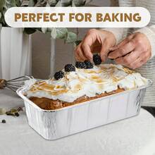 50 Pack Aluminum Mini Loaf Baking Pans, 1Lb Heavy Duty Disposable Loaf Pans, Thick Foil Bread Pans For Baking Holiday Treats Food Storage And Takeout - GÓI 50 - Xem 5