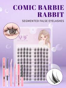 384 PCS Individual Lash Clusters D Curl 8-16mm Mixed DIY Lash Clusters Natural Look&Wispy&Dense&Long-Lasting DIY Eyelash Extension Kit With Bond And Seal&Tweezers For Beginner Use At Home Or On-The-Go For Daily Life&Party&Music Festival - Black - View 1