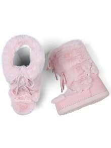 Women's Faux Fur Boots  Fuzzy Fluffy Furry Snow Boots Round Toe With Lace-Up Design Cute Warm Suitable For Christmas Halloween And Winter - 粉色 - 查看 7