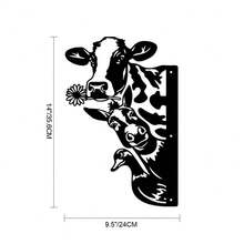 Farm Animal Metal Wall Decor- Peekaboo Cow, Donkey& Duck Signs, Creative Metal Signs, Simple Maintenance, Metal Signs Wall Decor, Gift For Birthday, Coffee Bar Accessories - màu đen - Xem 6