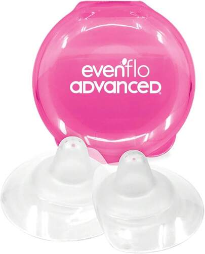 Advanced by Evenflo Pezoneras de silicón para la lactancia, 2 piezas con estuche, Lactancia, MEX., 2 count, 1