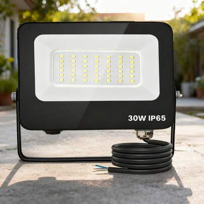 Aigostar Foco Led Exterior 30w 2450 lúmen,Luces Led Exterior Impermeable IP65,Proyector LED Exterior Blanco Frío 6500K para Jardín,Patio,Garaje,Parque
