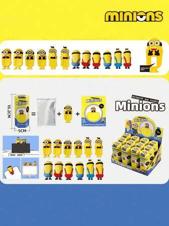  1 pieza/3 piezas/6 piezas/12 piezas Apoyabarbillas de Minions de colores aleatorios, accesorio lindo y divertido, adecuado para fiestas y vacaciones, puede decorar habitación y escritorio