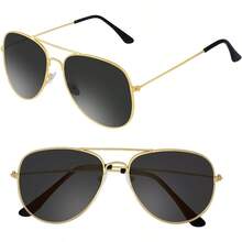 Aviator Sunglasses For Men Women Black Sunglasses Military Style Sun Glasses For Daily Wearing And Halloween Costume - 黑色 - 查看 3