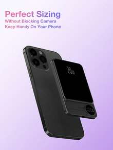 Portable Magnetic Wireless Power Bank 10000mAh Mini Charger 15W/22.5W PD Fast Charging With USB-C Input And Output, LED Digital Display, Strong Magnetic Alignment, Slim And Compact Travel Battery Pack Compatible With IOS 12/13/14/15/16/17 Pro/Pro Max/Plus And Android Phones, Emergency Backup Power For Outdoor Adventures, Great Gift For Family And Friends - Nhiều màu - Xem 8