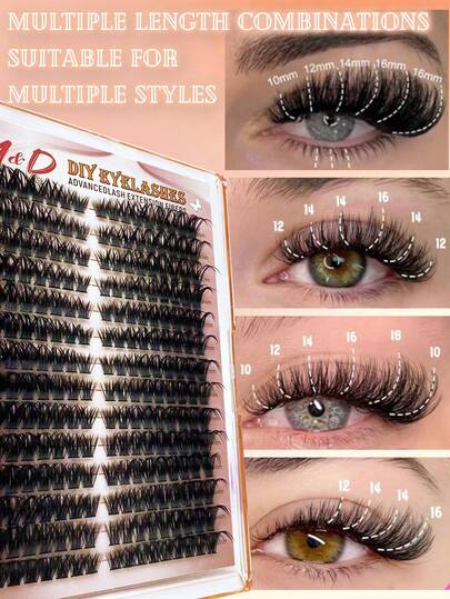 طقم تمديد رموش DIY مكون من 252 قطعة مع رموش مستعارة من نوع D-Curl طويلة وفردية من الفرو المزيف في صينية؛ مناسب لتمديد الرموش ثلاثية الأبعاد؛ مثالي للارتداء اليومي أو المناسبات الخاصة؛ مناسب للمكياج الطبيعي أو الدرامي؛ سهل التطبيق؛ مصنوع يدويًا؛ طويل الأمد؛ رموش فردية، عناقيد رموش، رموش مستعارة.