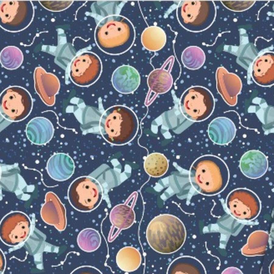 50 Metallic Gift Bags 25x35cm For Children - Niños del espacio - Ver 1