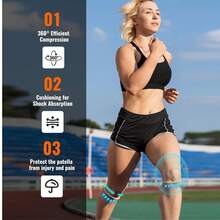 1-2 Pairs Silicone Knee Pads, Professional Sports Knee Brace/Basketball Knee Pads, Anti-Slip Shock Absorbing Elastic Fixation 360° Support, For Basketball Training/Games, Essential For Daily Sports - Multicolor - View 5