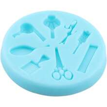 Scissors Hair Tools Fondant Silicone Molds Cake Decoration Cupcake Topper Chocolate Candy Gum Paste Polymer Clay - Style a - View 6