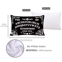 MEMNUN 1个/2个装神秘通灵板图案黑色印花涤纶抱枕套（不含枕芯），尺寸：11.81*19.71英寸（30*50厘米）/15.75*23.62英寸（40*60厘米），单面印花，日常装饰腰枕套，适用于沙发、床、客厅、卧室、汽车、办公室、酒店等场所，四季皆宜，是馈赠亲朋好友的完美礼物。 - 彩色 - 查看 12