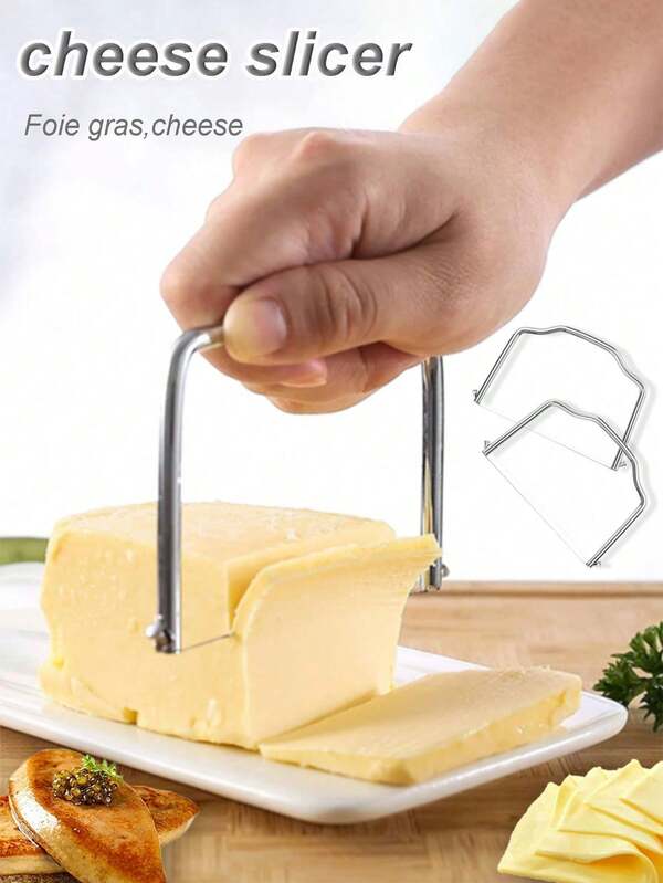 1 pezzo Affettatrice per formaggio regolabile in acciaio inossidabile, affettatrice multifunzione per burro, grattugia per foie gras e formaggio senza elettricità, piccolo utensile da cucina per affettare il formaggio