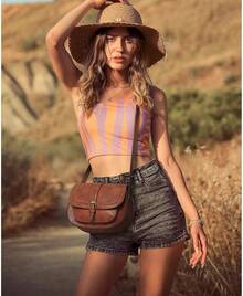 Crossbody Bags Women, Small And Boho Body Handbags, Vegan Leather, - Nửa đêm đen - Xem 9