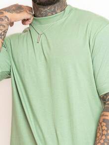 Kit 3 Premium Men's Oversized T-Shirts, Trap Street Style, Gringa Bodybuilder Cotton, Children's Day - 藍色,白色和綠色 - 查看 8